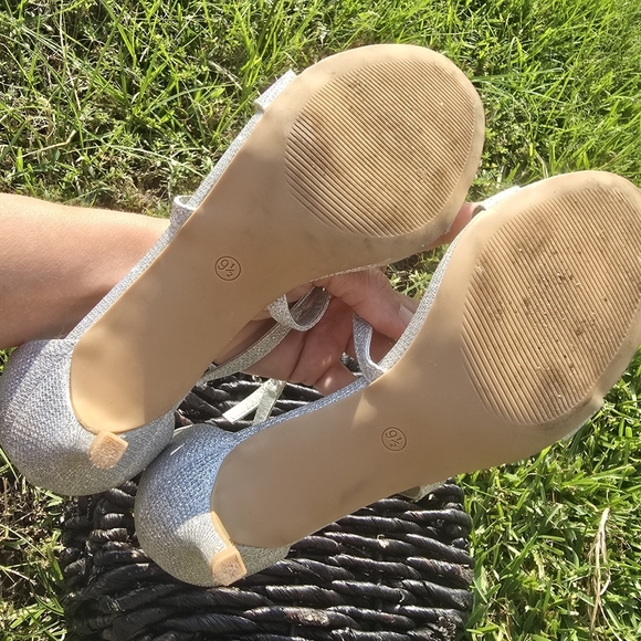 Silver Glitter Strappy Women's Sandals - Picture 6 of 9